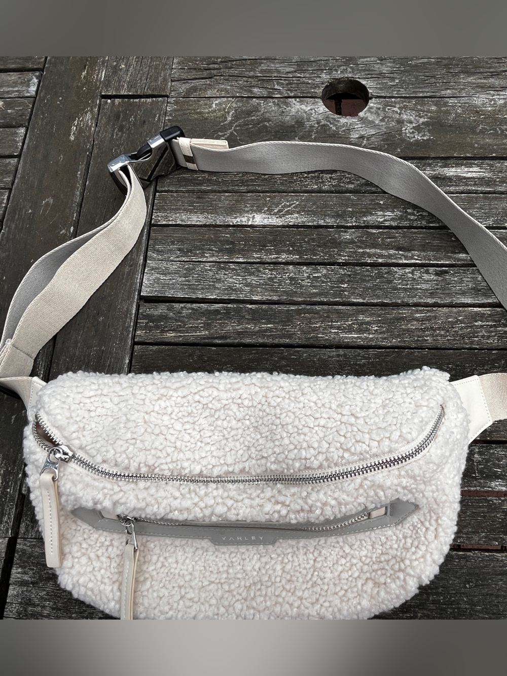Varley Kansa Sherpa cream belt bag